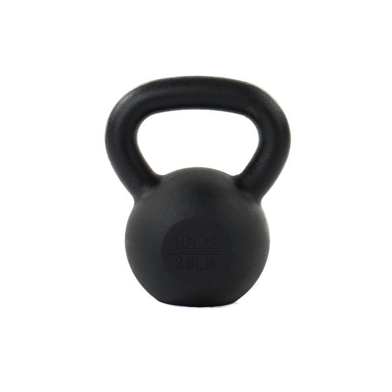 Dark Slate Gray ATTACK Fitness Cast Iron Kettlebell (4-28kg) - Black Individual Kettlebell / 16kg Black