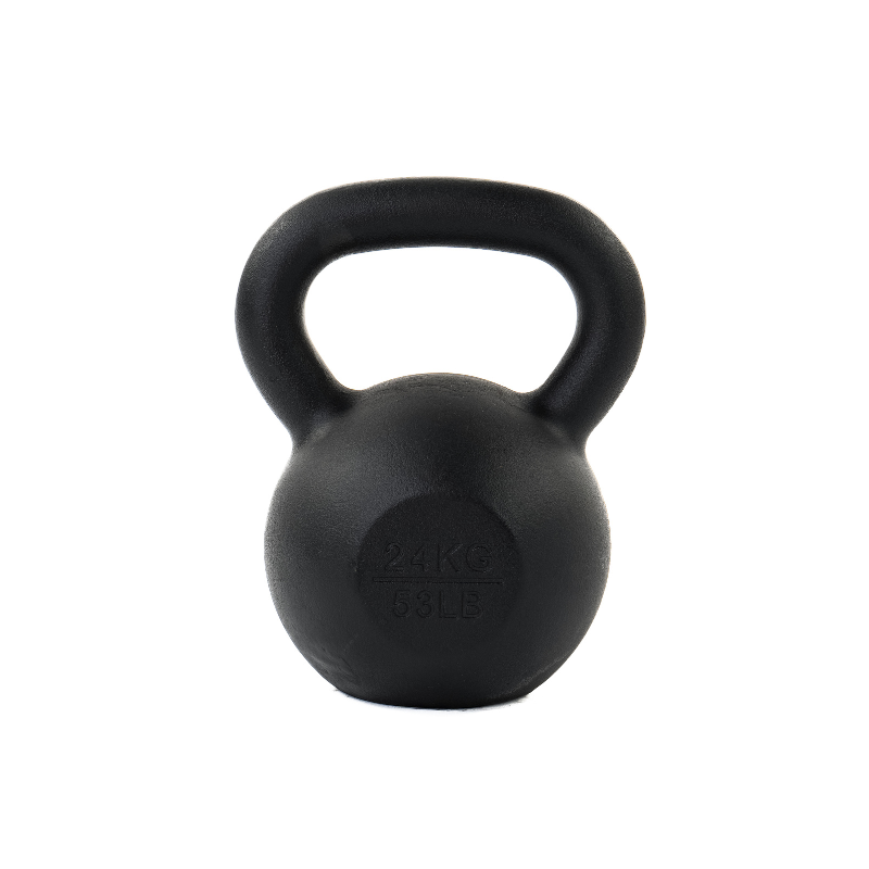 Dark Slate Gray ATTACK Fitness Cast Iron Kettlebell (4-28kg) - Black Individual Kettlebell / 24kg Black