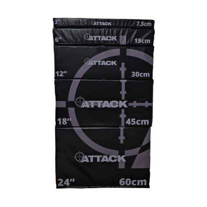 Black ATTACK Fitness Urban Soft Plyometric Platform Box Set - 5 Piece - Black