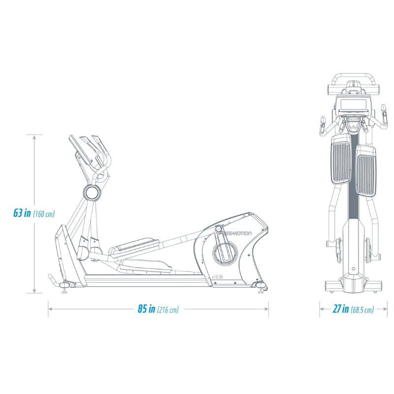 Light Gray FREEMOTION 10 SERIES e10.9b Total Body Elliptical LED - 220V/Self Powered