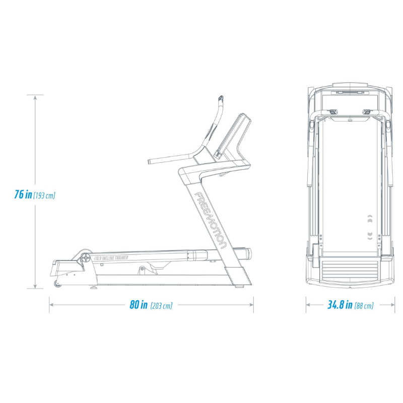 Light Gray FREEMOTION 10 SERIES i10.9b Incline Trainer - LED-220V