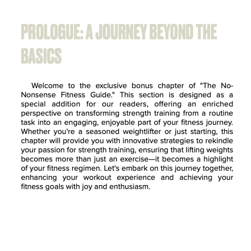 How to Make Strength Training E Book Chapter - A2S Fitness Prologue