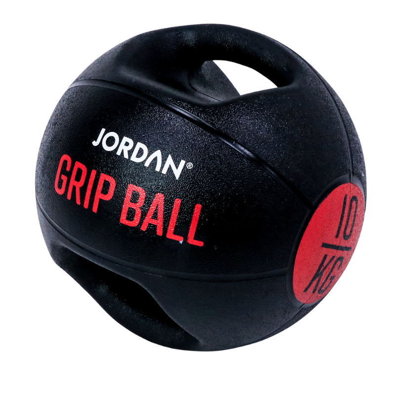 Black JORDAN Double Grip Medicine Ball (5 - 10kg) Individual Ball / 10kg Grip Ball