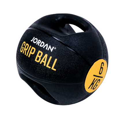Black JORDAN Double Grip Medicine Ball (5 - 10kg) Individual Ball / 6kg Grip Ball