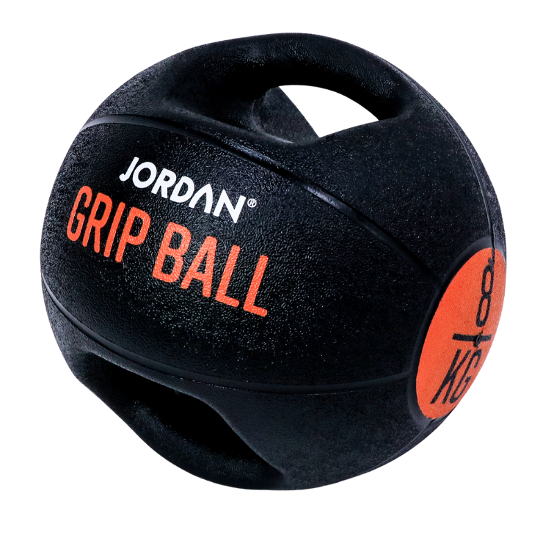 Black JORDAN Double Grip Medicine Ball (5 - 10kg) Individual Ball / 8kg Grip Ball