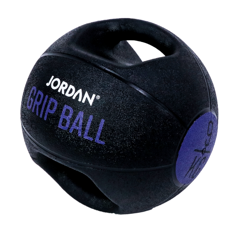 Black JORDAN Double Grip Medicine Ball (5 - 10kg) Individual Ball / 9kg Grip Ball
