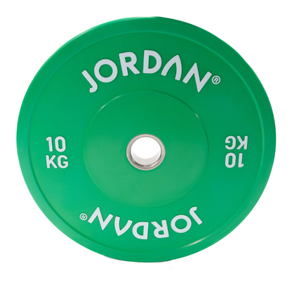 Sea Green JORDAN HG Rubber Bumper Plates - Coloured (5kg-25kg) Individual Plate / 10kg Rubber Bumper Plate - Green