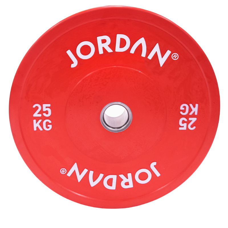 Tomato JORDAN HG Rubber Bumper Plates - Coloured (5kg-25kg) Individual Plate / 25kg Rubber Bumper Plate - Red