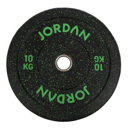 Dark Slate Gray JORDAN HG Black Rubber Bumper Plates - Coloured Fleck (5kg-25kg) Individual Plate / 10kg Fleck Coloured  Rubber Bumper Plate - Green