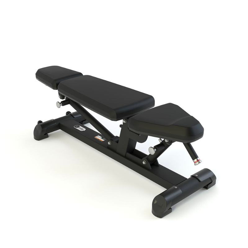 Dark Slate Gray PULSE Fitness Classic Olympic 4 in 1 Rack - With Disc Storage and Adjustable Bench [Black]