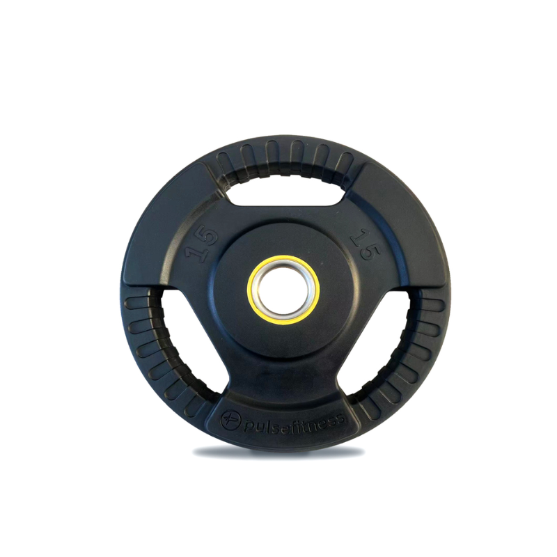 Dark Slate Gray PULSE Fitness Classic Tri-Grip Rubber Covered Olympic Plate - [1.25 - 25kg] Individual Plate / 15kg