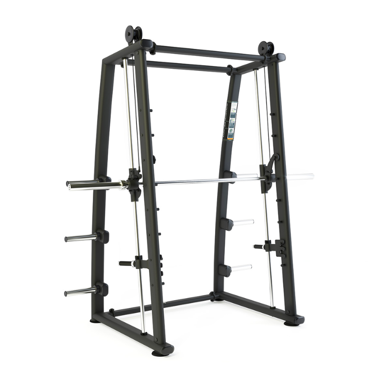 Dark Slate Gray PULSE Fitness Club Line Counterbalanced Smith Machine With Optional Adjustable Bench - Sand Black Counterbalance Smith Machine Only