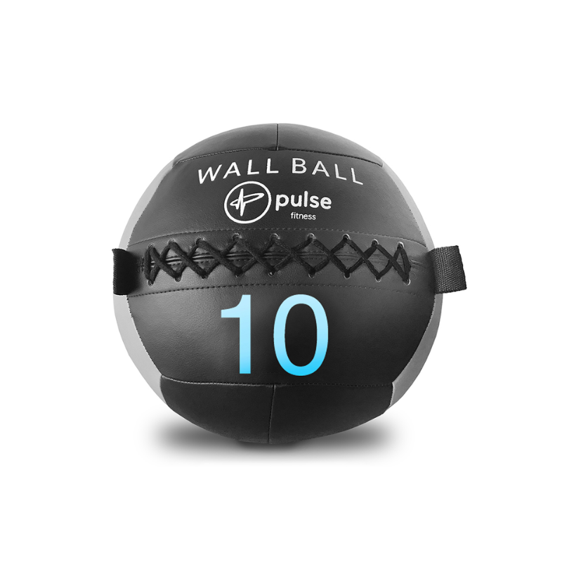 Dark Slate Gray PULSE Fitness Club Line Wall Ball - Tactile Soft Vinyl with Double Stitched Seams [2 - 15kg] Individual Ball / 10kg Ball