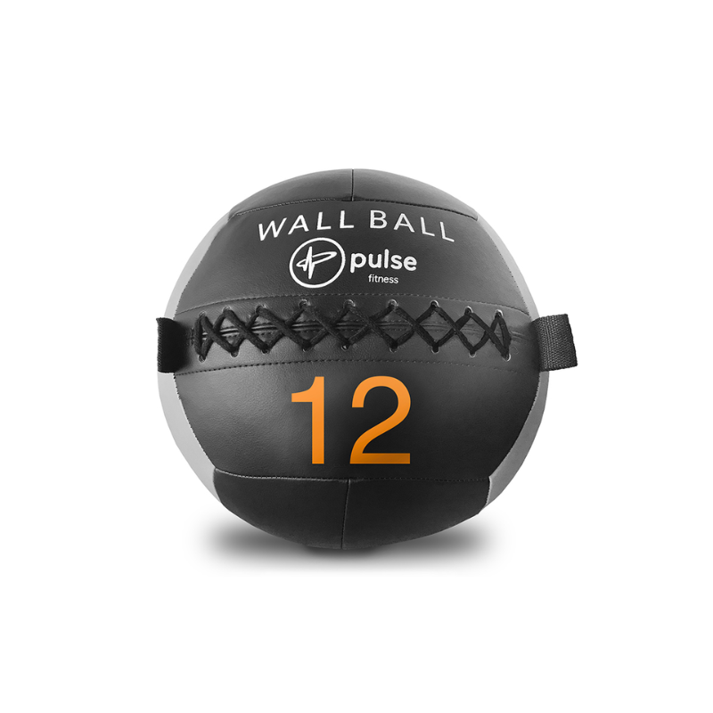 Dark Slate Gray PULSE Fitness Club Line Wall Ball - Tactile Soft Vinyl with Double Stitched Seams [2 - 15kg] Individual Ball / 12kg Ball