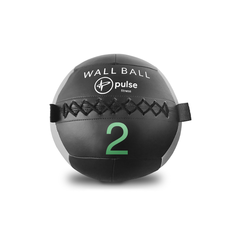 Dark Slate Gray PULSE Fitness Club Line Wall Ball - Tactile Soft Vinyl with Double Stitched Seams [2 - 15kg] Individual Ball / 2kg Ball