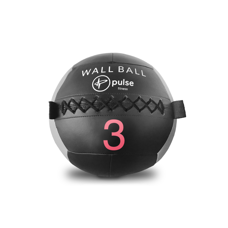 Dark Slate Gray PULSE Fitness Club Line Wall Ball - Tactile Soft Vinyl with Double Stitched Seams [2 - 15kg] Individual Ball / 3kg Ball