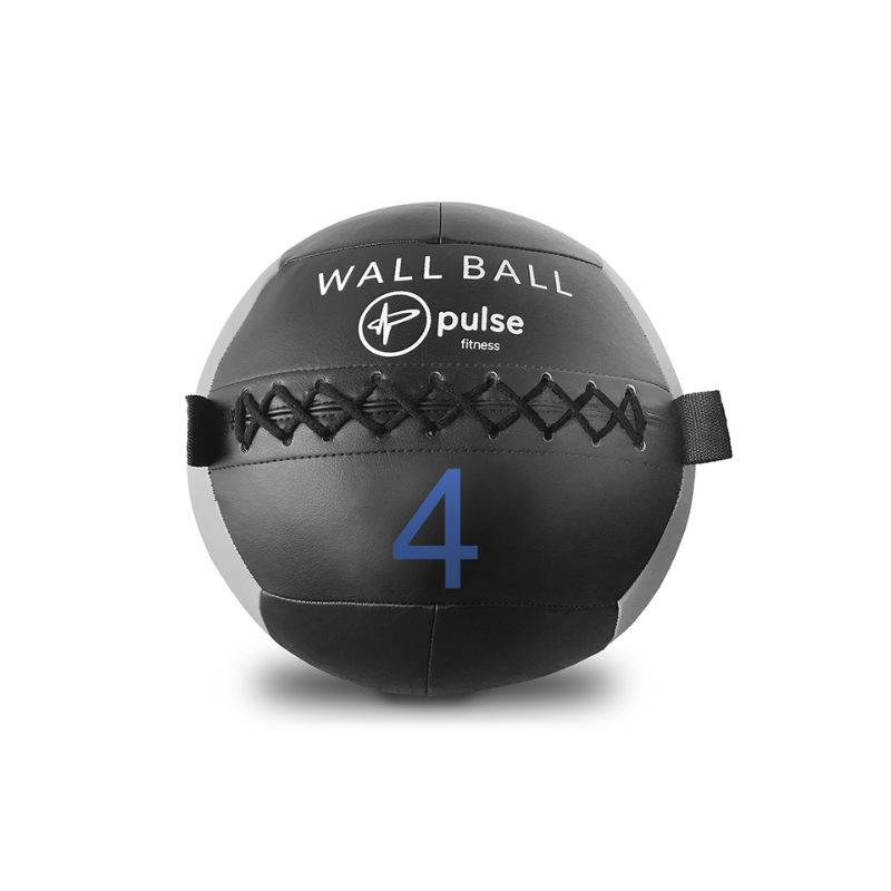 Dark Slate Gray PULSE Fitness Club Line Wall Ball - Tactile Soft Vinyl with Double Stitched Seams [2 - 15kg] Individual Ball / 4kg Ball