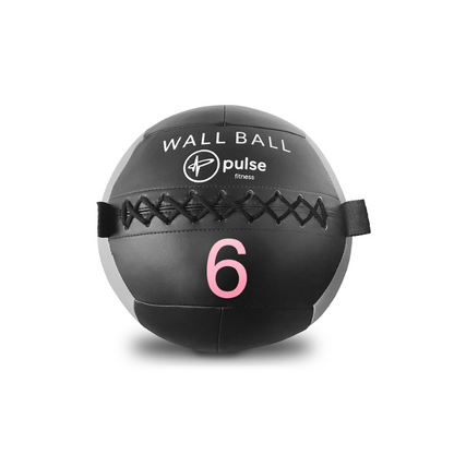 Dark Slate Gray PULSE Fitness Club Line Wall Ball - Tactile Soft Vinyl with Double Stitched Seams [2 - 15kg] Individual Ball / 6kg Ball